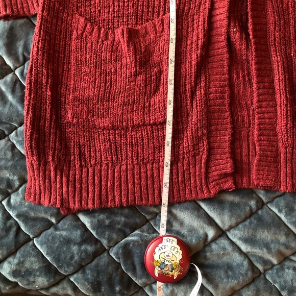 CLEARANCE Red Cardigan Sweater - Picture 4 of 6